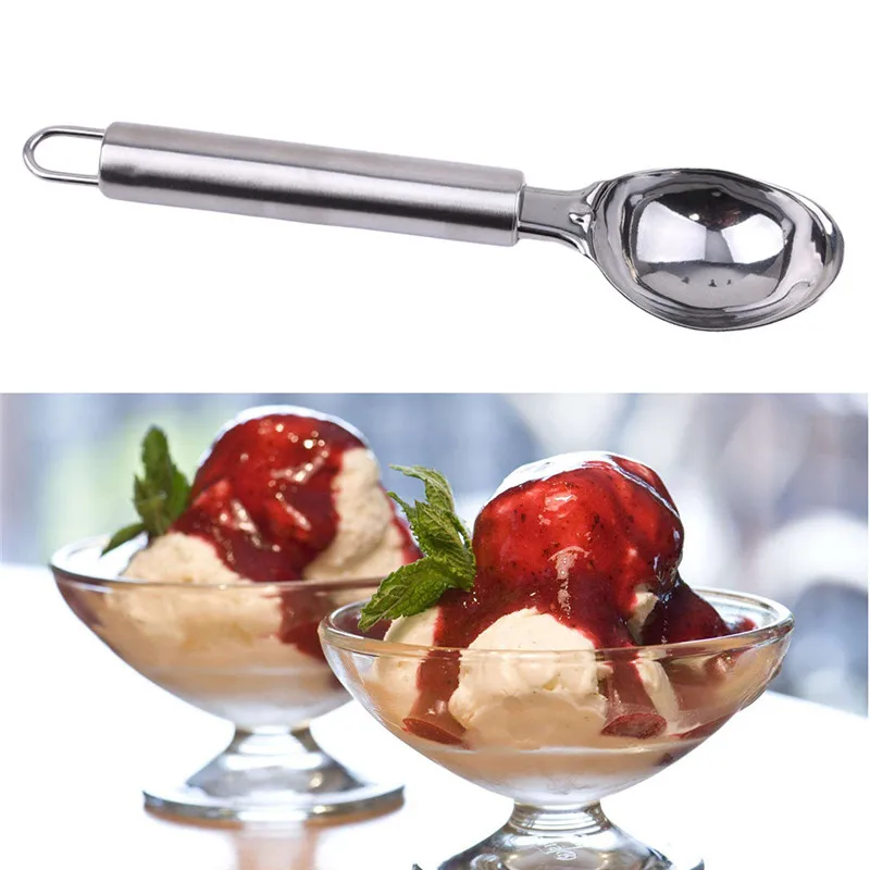 High Duty Stainless Steel Ice Cream Spoon Scoop With Hanging Hook For