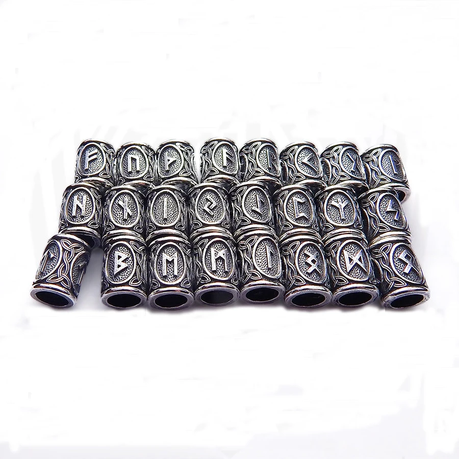 Lemegeton 24 Pieces Per Lot Norse Viking Beads Runes Metal For Lemegeton 24 Pieces Per Lot Norse Viking Beads Runes Metal For Bracelets Pendant Necklace Diy Jewelry Making In From