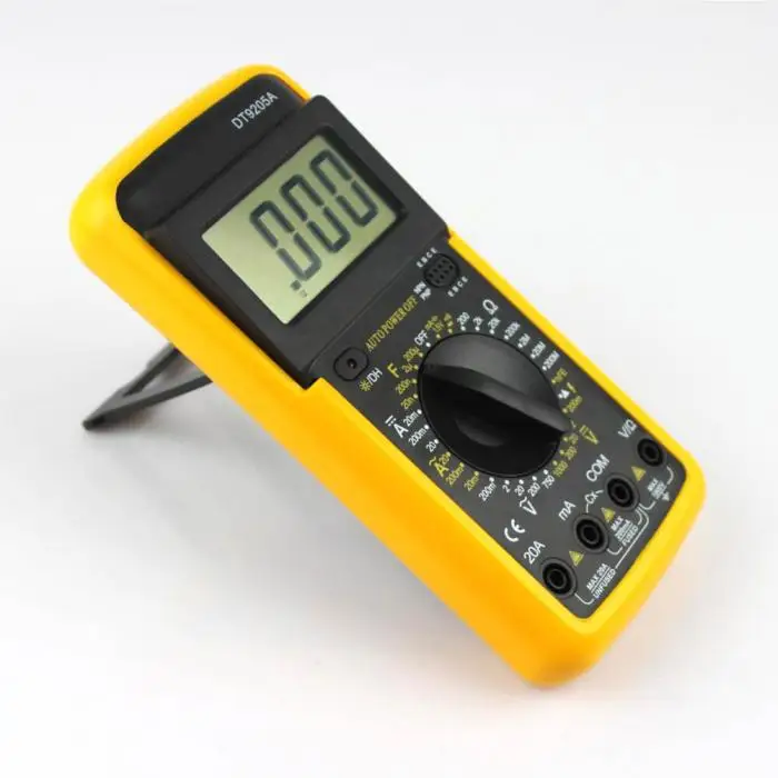 Цифровой DT-9205A мультиметр ЖК-дисплей AC/DC Амперметр Сопротивление Емкость тестер инструмент MAL999