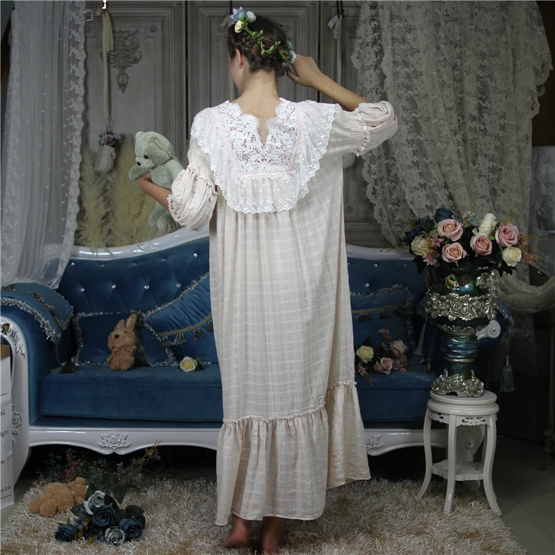 Старинные ночные рубашки трусы в викторианском стиле пижамы халат плед ночь платье средневековый Кружева Ночная рубашка женская одежда
