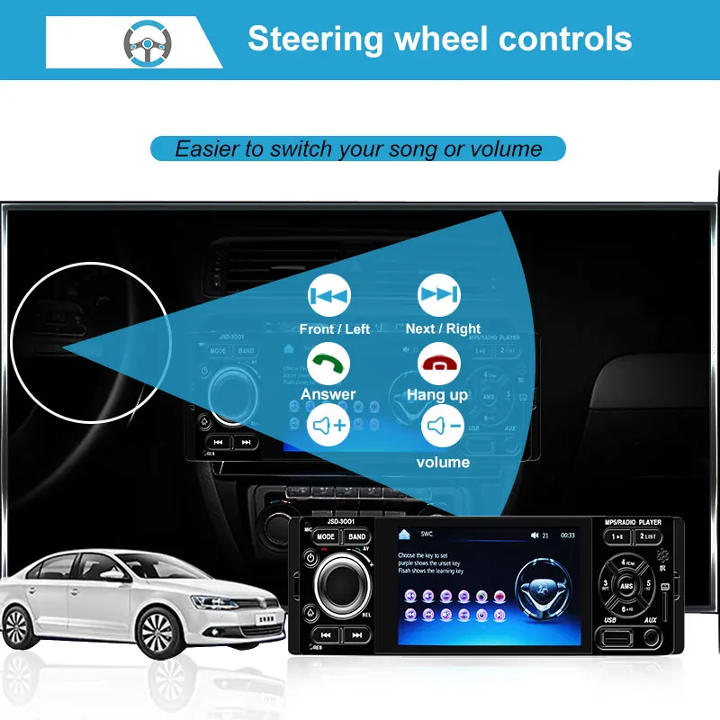 Автомобильное радио 1 din 4 &quotсенсорный экран FM авто аудио стерео Bluetooth Авторадио