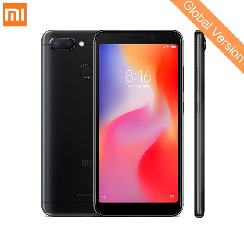 In Stock Global Version Xiaomi Redmi 6 4GB 64GB Smartphone MTK Helio P22 Octa Core 5.45" 18:9 Full Screen 12MP+5MP Dual Camera