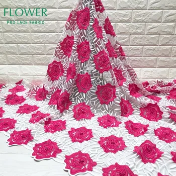 

Flower Embroidered Beaded African Net Lace Fabric Printed Milk Silk Lace Wedding Fabrics Nigerian Indian Women Cotton Mesh Laces