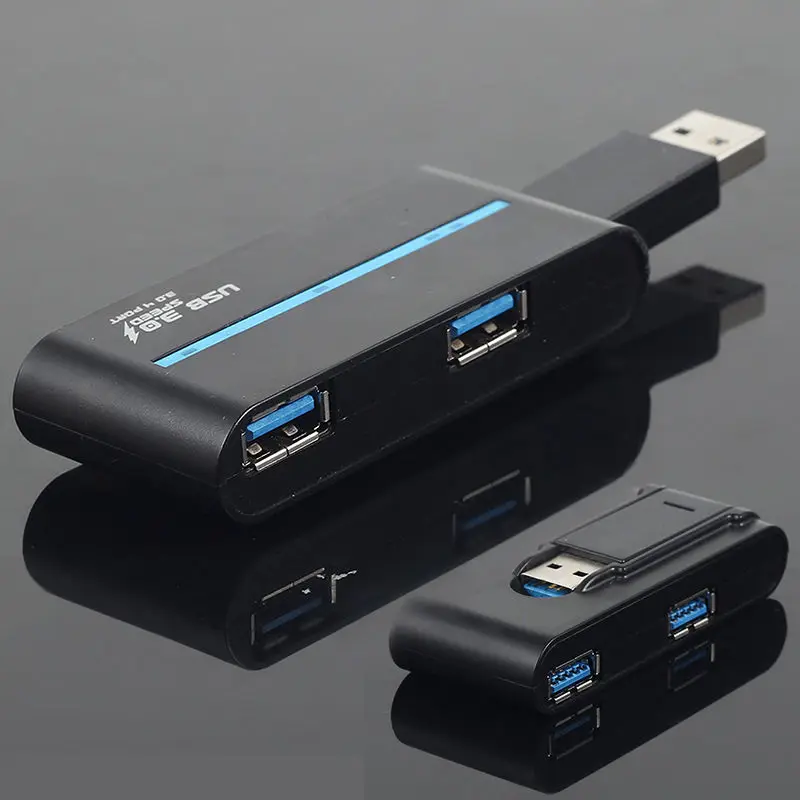 Adaptador USB plegable universal de alta velocidad, convertidor Hub externo de 4 puertos USB 3,0/2,0 para ordenador, PC y portátil, 5Gbps