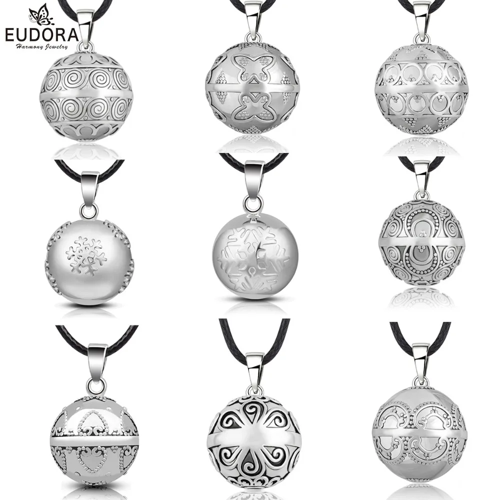 

EUDORA 20mm Vintage Baby Angel Caller Bell Ball Necklace Fashion Copper Eudora Harmony Ball Ringing Chime Pendant Jewelry Gift
