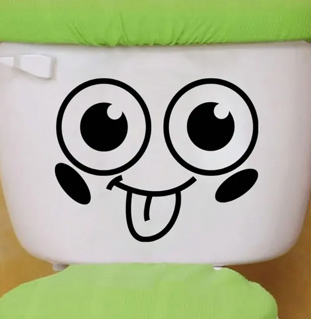 Smile Face Toilet Seat Sticker Home Decor Removable Art Emoji Stickers