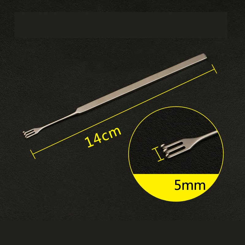 Stainless steel beauty plastic equipment fine eye bag hook eyelid pull hook type double claw double eyelid surgery tool - Цвет: M