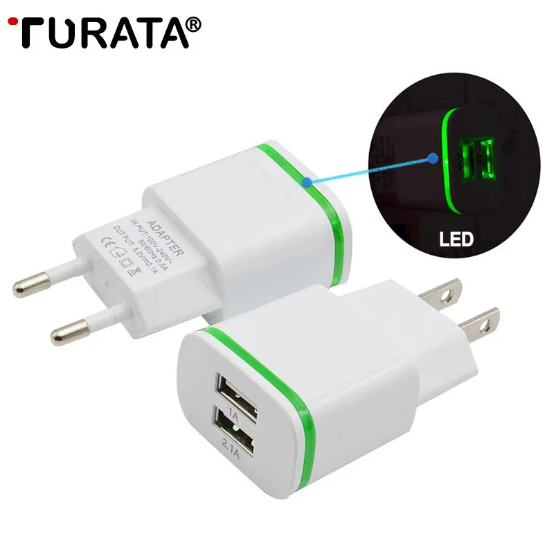 

TURATA 5V/2.1A Universal USB Charger Travel Wall Charger Adapter Smart Mobile Phone Charger for iPhone Samsung Xiaomi Tablets