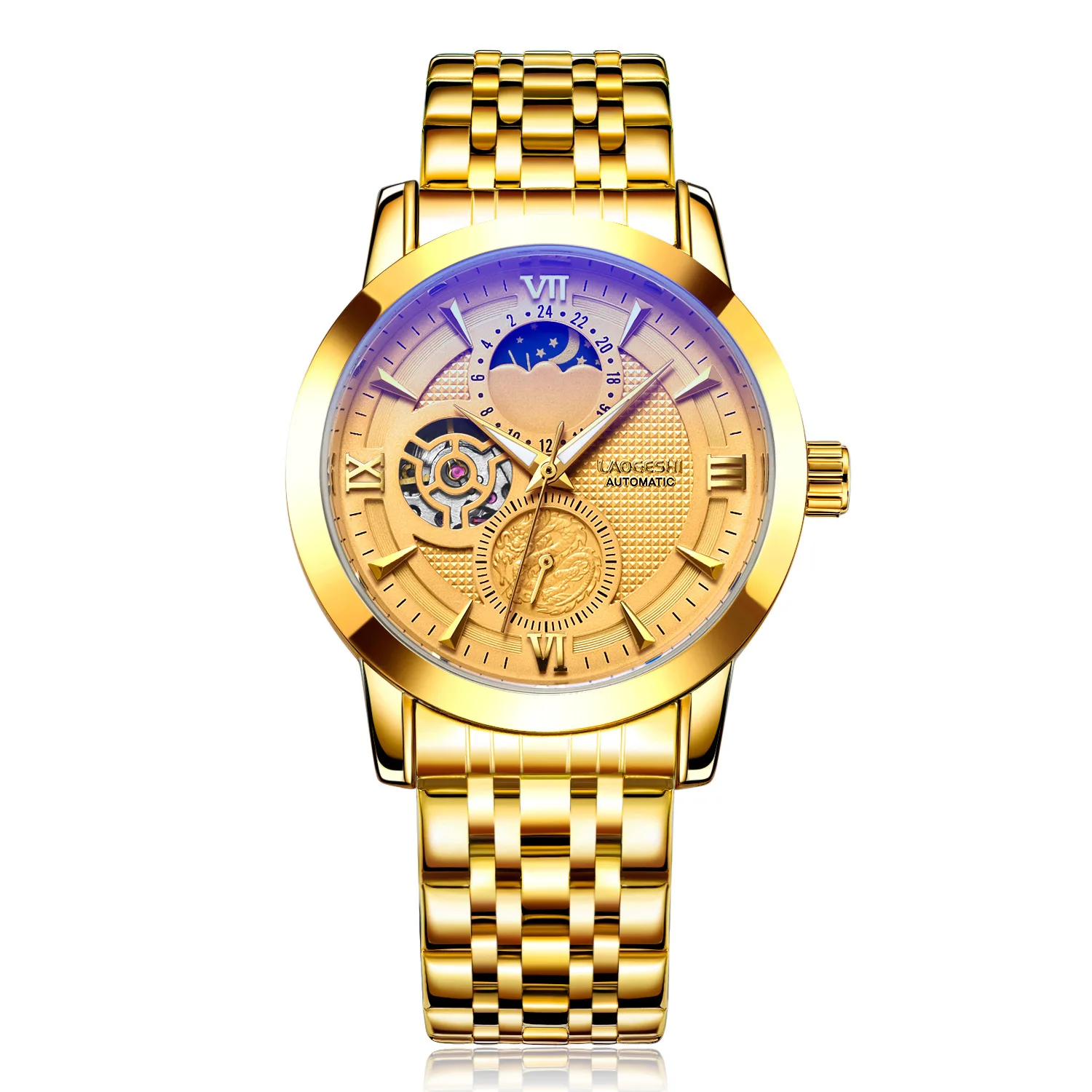 Top Luxury Brand Mens Automatic Mechanical Wristwatch Tourbillon Male