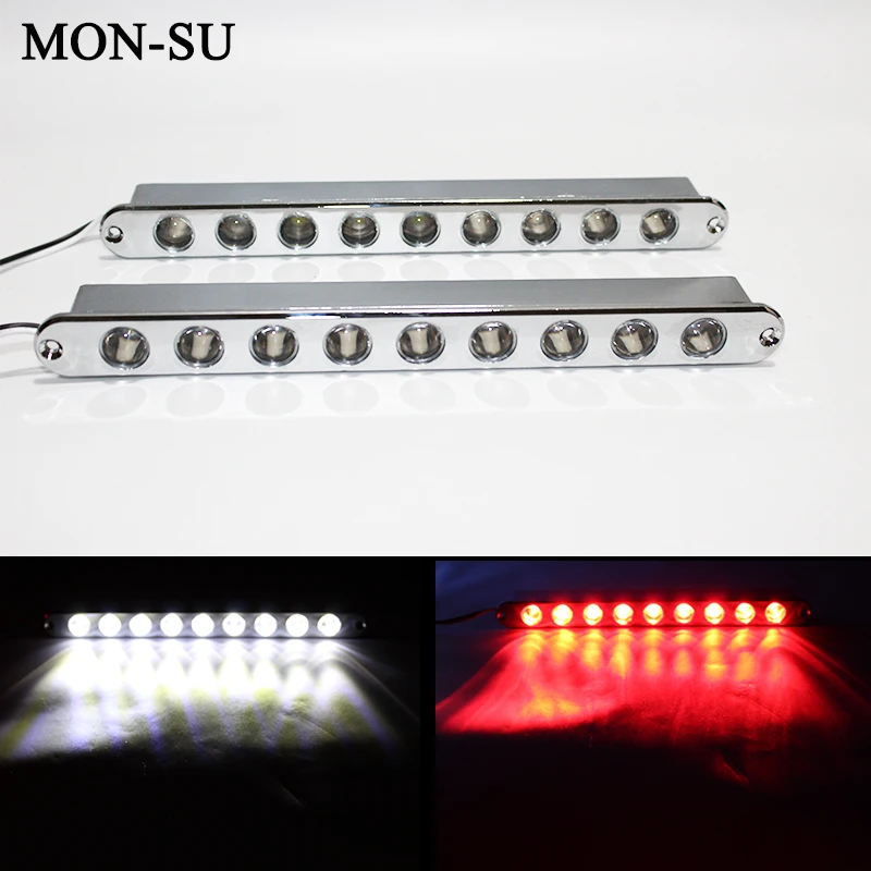 

MON-SU Car Styling 2 in1 9LED Daytime Running Lights Auto Wireless Remote Strobe DRL External Lamp 8 Species Strobe Flash Light