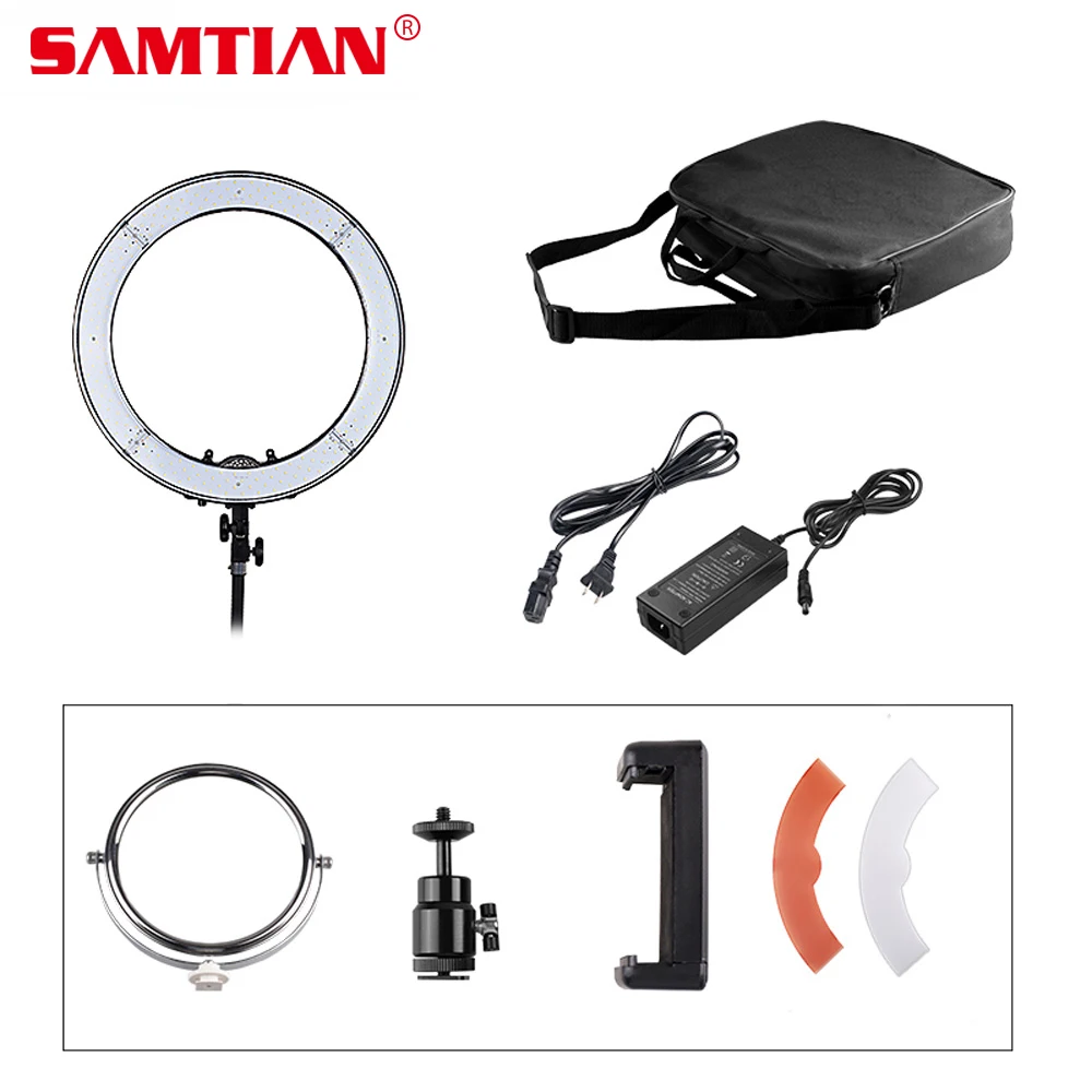 

SAMTIAN Studio Video Photo Ring Lamp Dimmable 18" 55W 5500K LED Ring Light Video Lighting Kit for Photography Lighting
