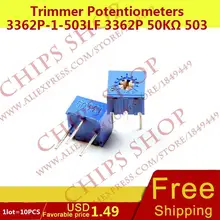 1 лот = 10 шт. триммер Делители напряжения 3362p-1-503lf 3362 P 50 ком 503 50000ohm series3362p переменный резистор