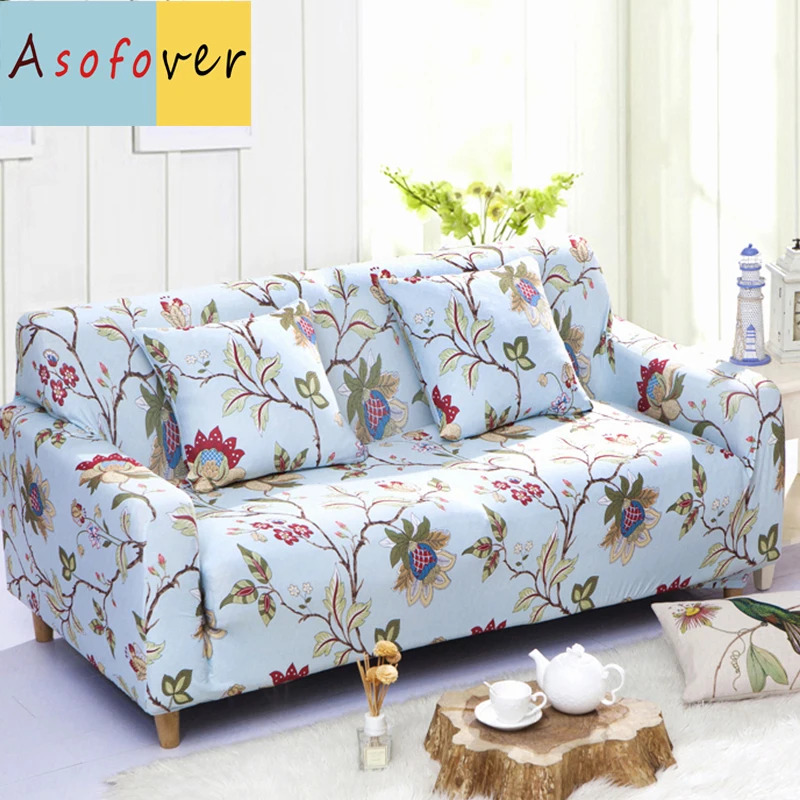 Asofover Leaf Lifestyle Sofa Cover Elastic Sofa Slipcover Stretch