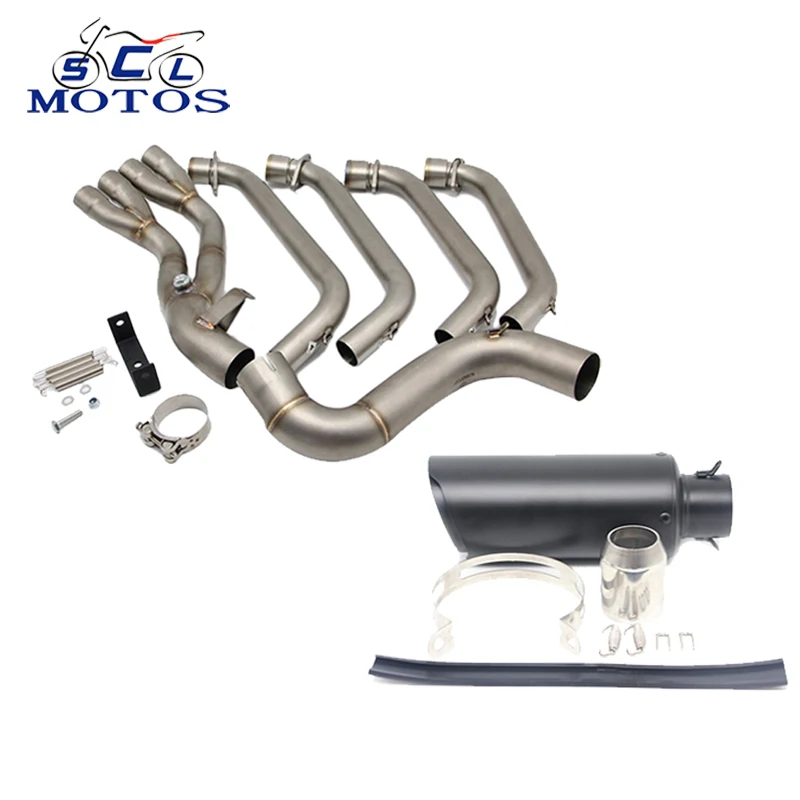 

Sclmotos -for Honda CBR650 CB650F CBR650F Motorcycle Exhaust Full System with Sensor Middle Connector Link Pipe with Exhaust