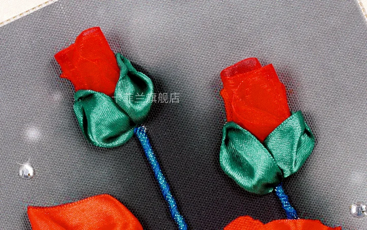 35x30 см 3D красивые цветы Набор для вышивки лентами набор живописи пятнами