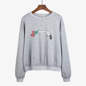 

New Sweatshirt Women Valentine's Day Hoodie Roses Printing Hoodies Plus Size Women Streetwear Tops