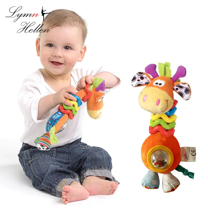 

Infant Baby Rattle Animals Hand Grasp Appease Spinning Lovely Giraffe Handle Turn bead Ringing Developmental infant Toy