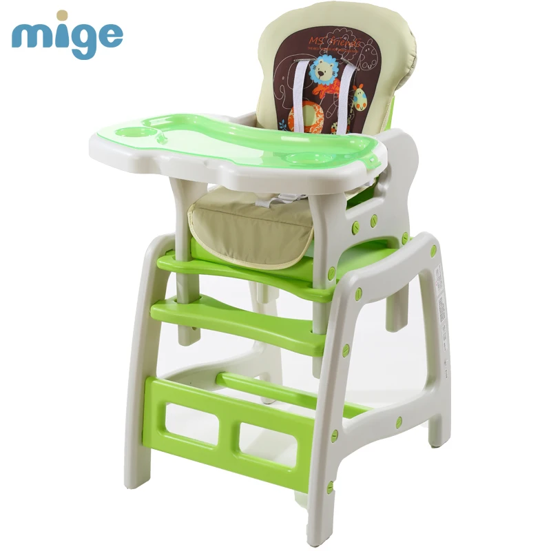 Mige PP пластиковый 2 в 1 детский обеденный высокий стул стол|plastic highchair|table baby seattable seat