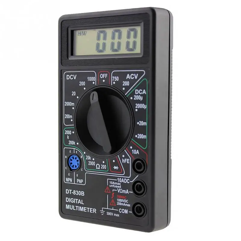 DT-830B пластик многофункциональный тестовый Руководство ЖК Авто Диапазон Цифровой портативный мультиметр