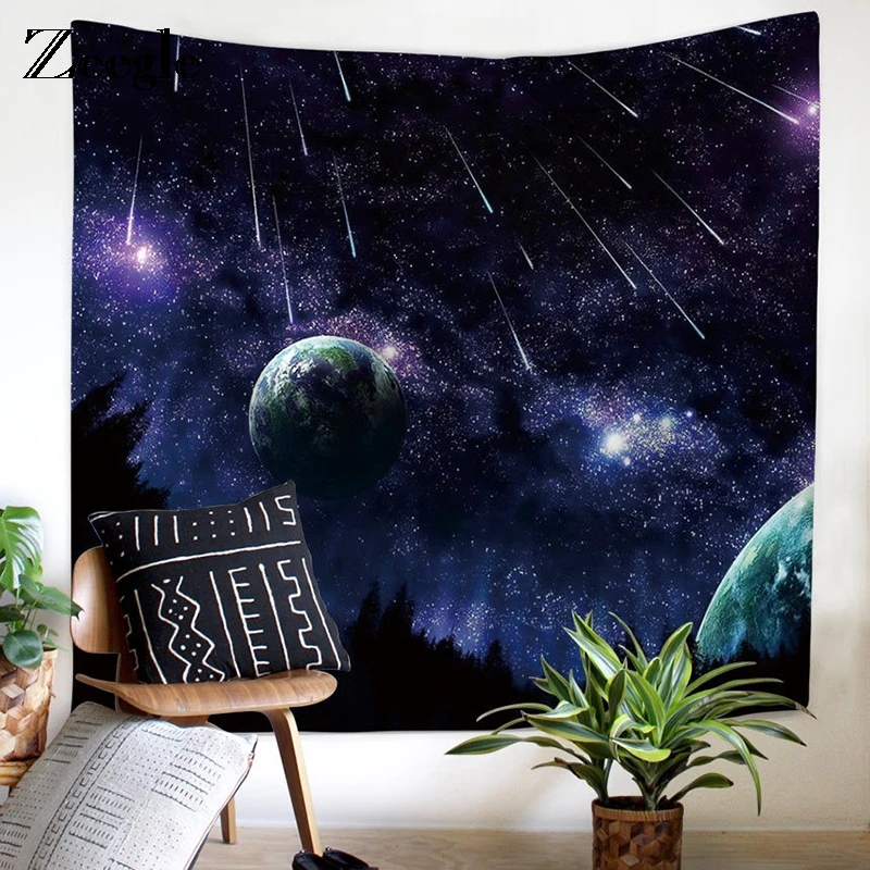 Zeegle Universe Stars Home Decor Wall Hanging Tapestry Mandala Cloth Yoga Mat Living Room Table Colth Beach Throw Towel | Дом и сад