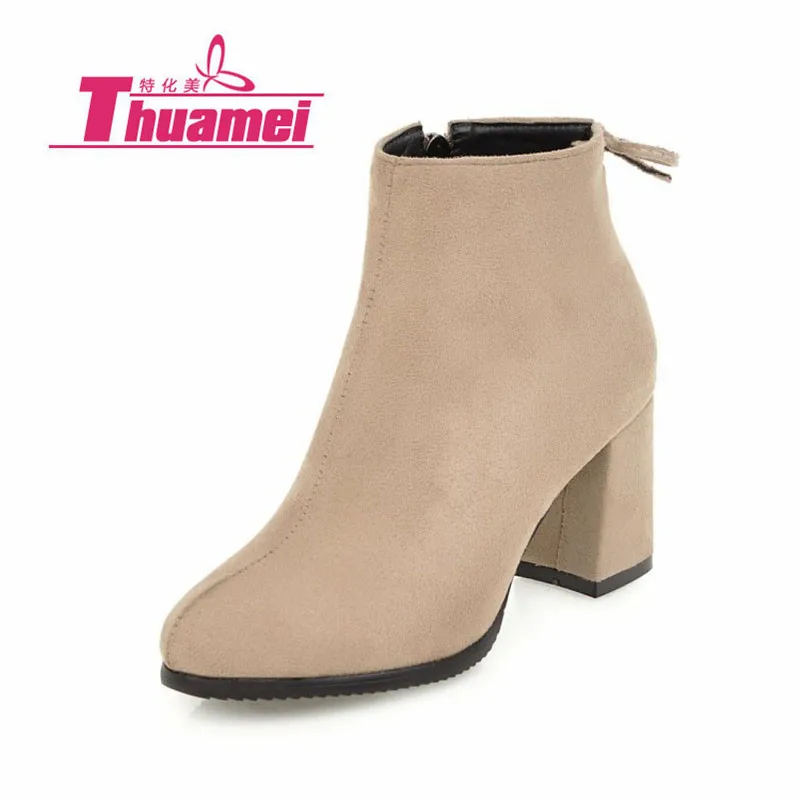 

Platform 7cm Thick Heels Genuine Leather Motorcycle Fashion Ankle Autumn Women Boots Shoes Woman Botas Black #Y0803945F