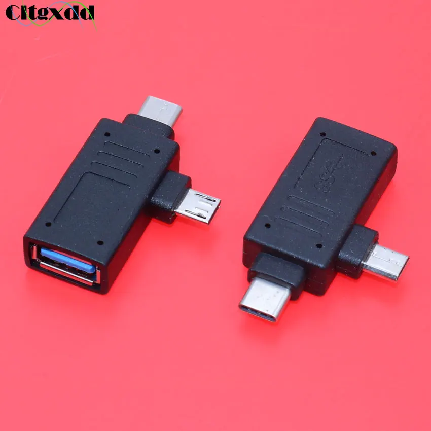 

Cltgxdd 1PCS 2 In 1 Splitter OTG Adapter USB 3.0 Female to Micro USB Type-C Male Converter For Samsung Xiaomi USB3.0 Connector