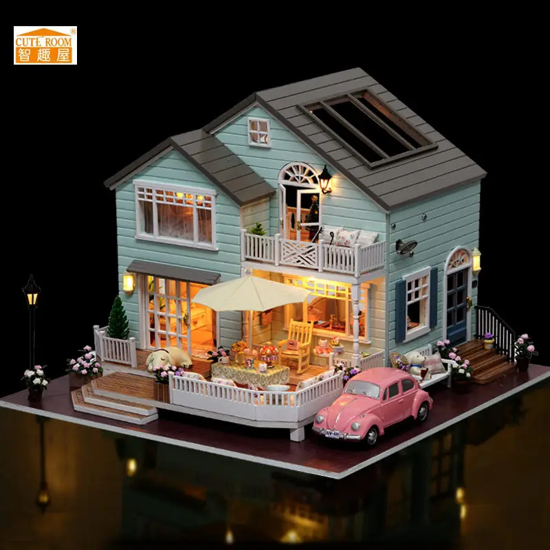CuteRoom ручной работы A-035-A Queens Town DIY кукольный домик Миниатюрная модель с светильник коллекция музыки подарок