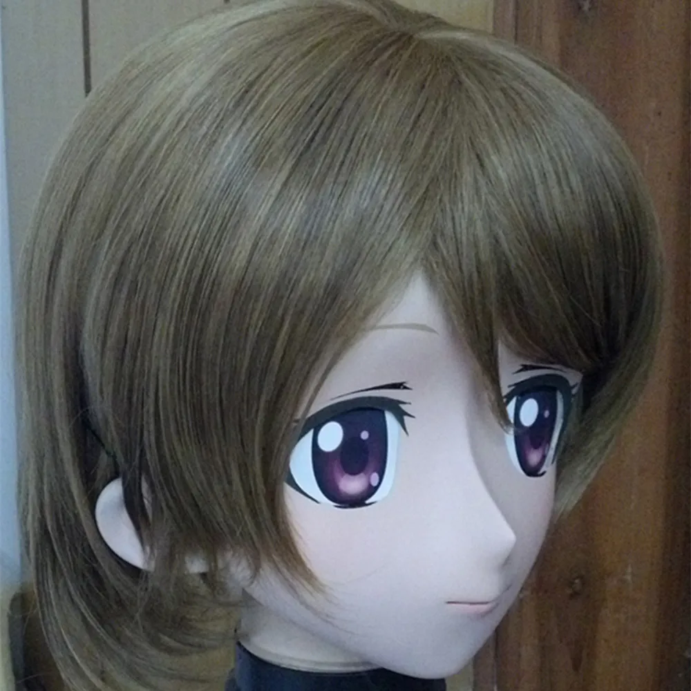 (C2-031)Top Quality Handmade Female Full Face Anime KIG Mask with Wig Kigurum Cosplay Crossdresser Classic Halloween Cartoon
