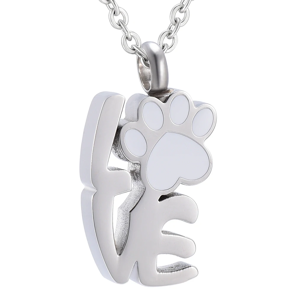 

Love Paw Dog Tag Cremation Urn Necklace Ash Keepsake Memorial Cremains Pendant Jewelry for Loved Pets Dogs Ashes Holder Jewelry