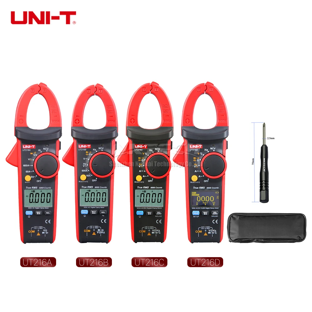 Цифровой зажим измеритель параметров UT216B UT216C UT216A UT216D True RMS напряжение