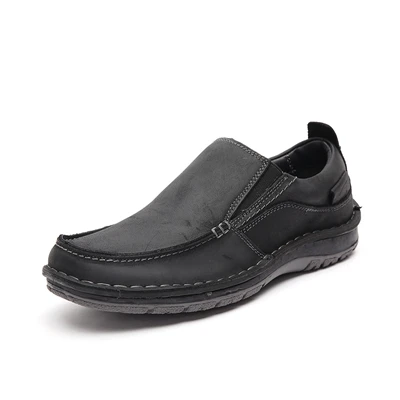 LINGGE/Повседневная обувь из натуральной кожи мужская обувь больших размеров мужские весенние Лоферы ручной работы модная мужская обувь на нескользящей подошве 40-45 - Цвет: Black