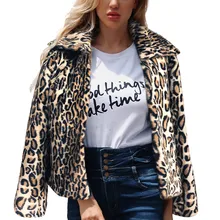 Новая куртка осень-зима Для женщин хороший Повседневное Leopard Куртки, женская верхняя одежда с лацканами Открыть стежка верхняя одежда Chaqueta Mujer