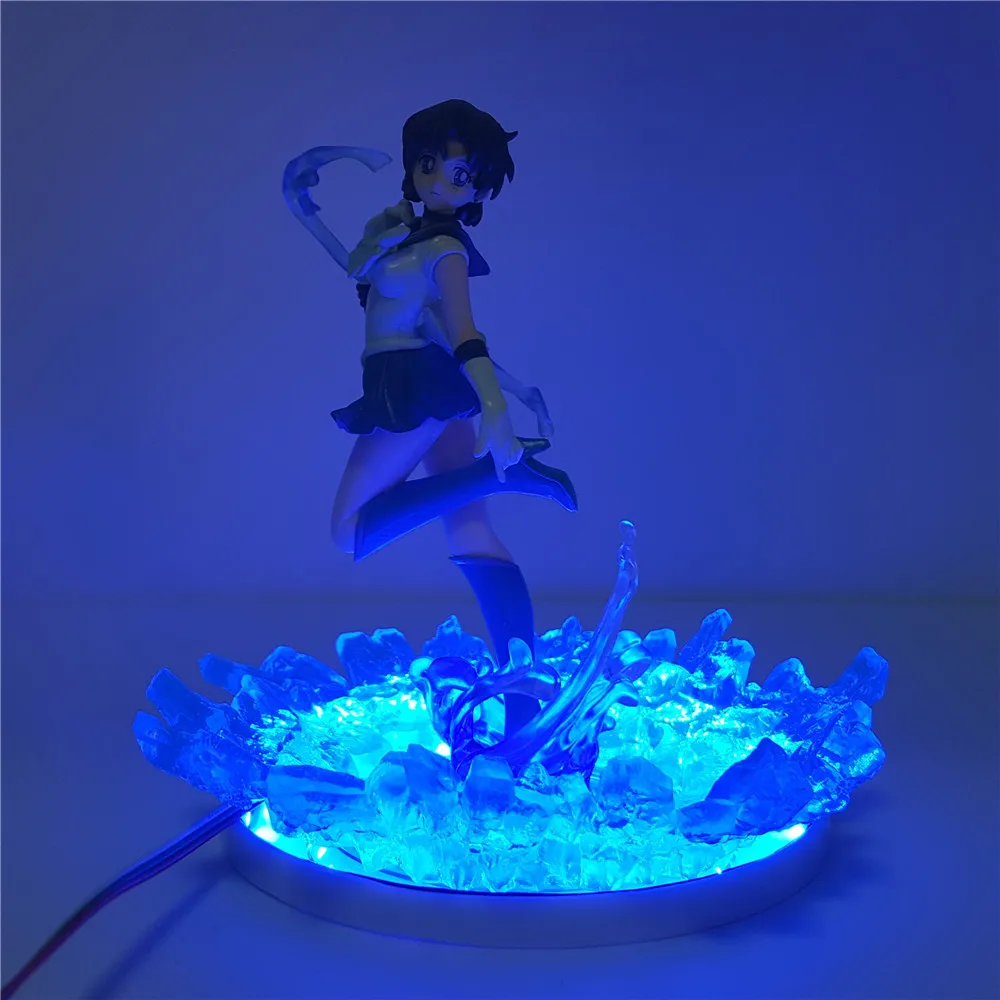 Sailor Moon Mercury Mizuno Ami Led 3D DIY ночник украшение для стола с контроллером Светодиодная