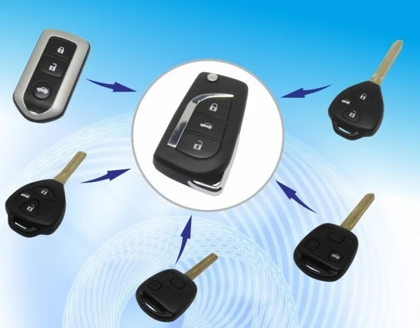 Keyecu-Modified-Replacement-Shell-Folding-Flip-Remote-Key-Case-Fob-For-Toyota-3-Button-Uncut-TOY43