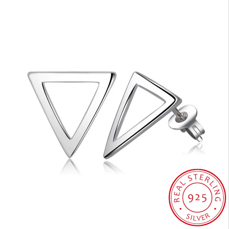 

Real 925 Sterling Silver Tiny Triangle Stud Earrings for Women Minimalist Geometric Earrings Studs Statement Design