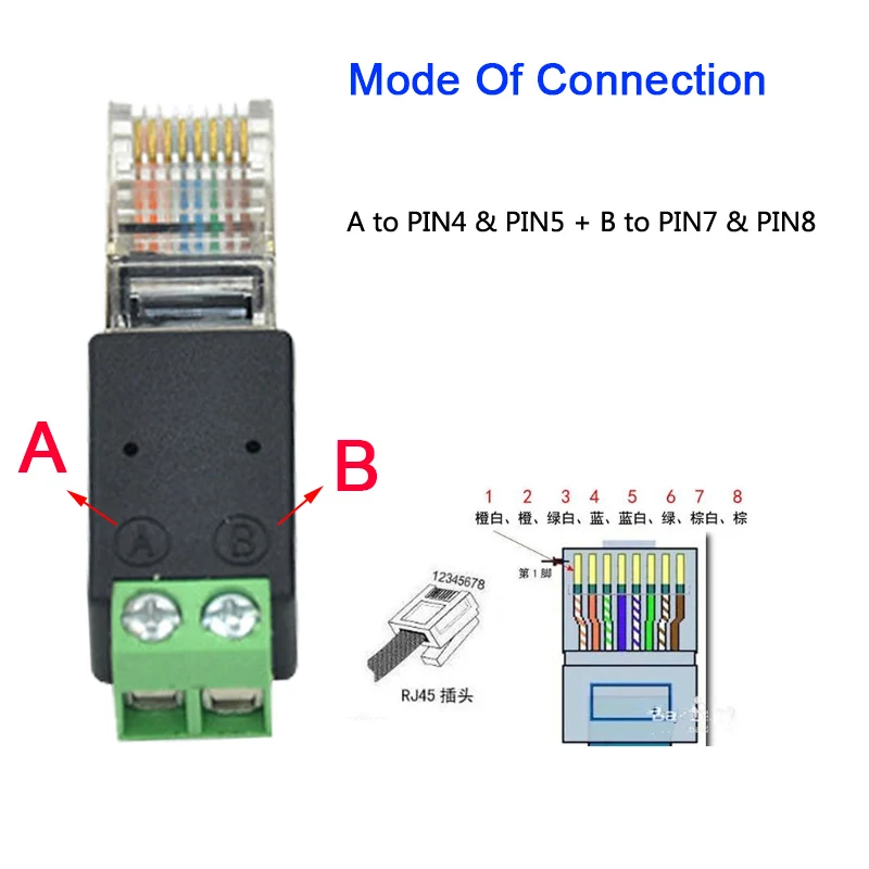 RJ45 8P8C модульная вилка к винтовым клеммам блоки адаптера - Цвет: RJ45 A-P45 B-Pin78