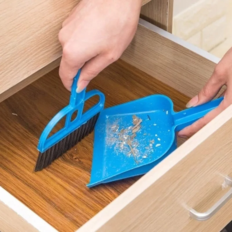 

Desk Computer Pratical Tools Mini Plastic Portable Small Broom Shovel Desktop Sweep Cleaning Brush Multi-function Dustpan Suit
