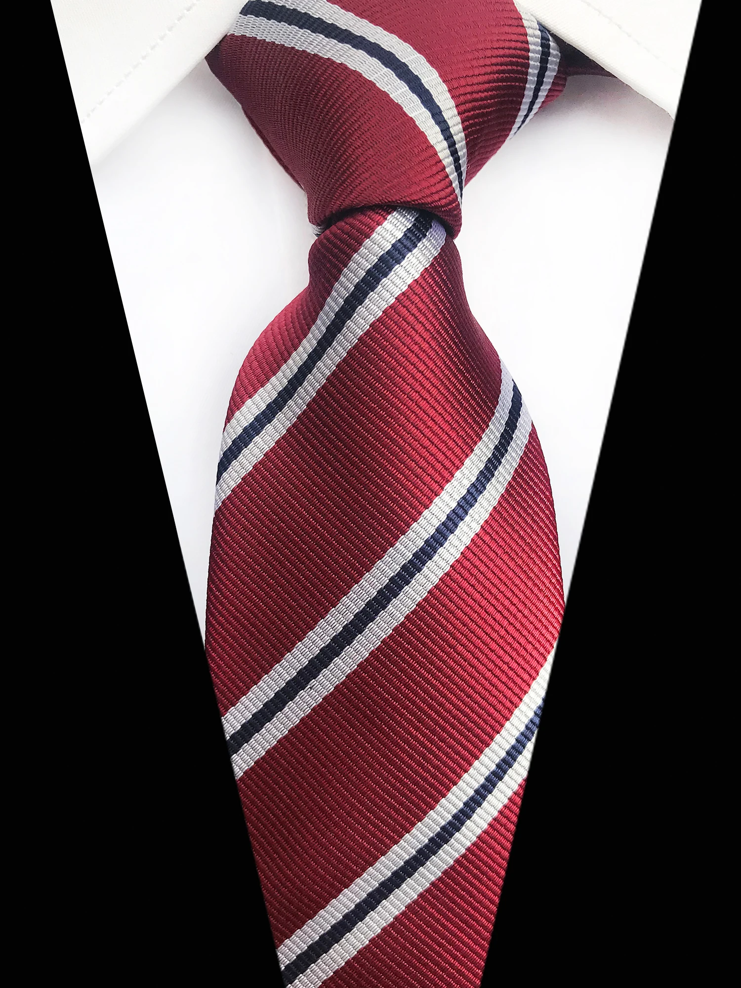 8CM Men Classic Striped Tie High Quality Jacquard Woven Necktie