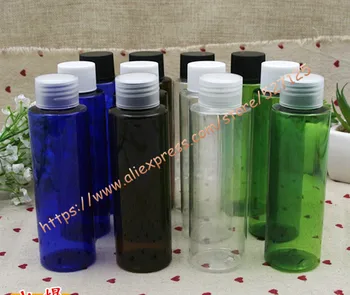 

100ml clear/blue/brown/green PET bottle with clear/white/black PP lid,essential oil/liquid/moisturizer/facial water container