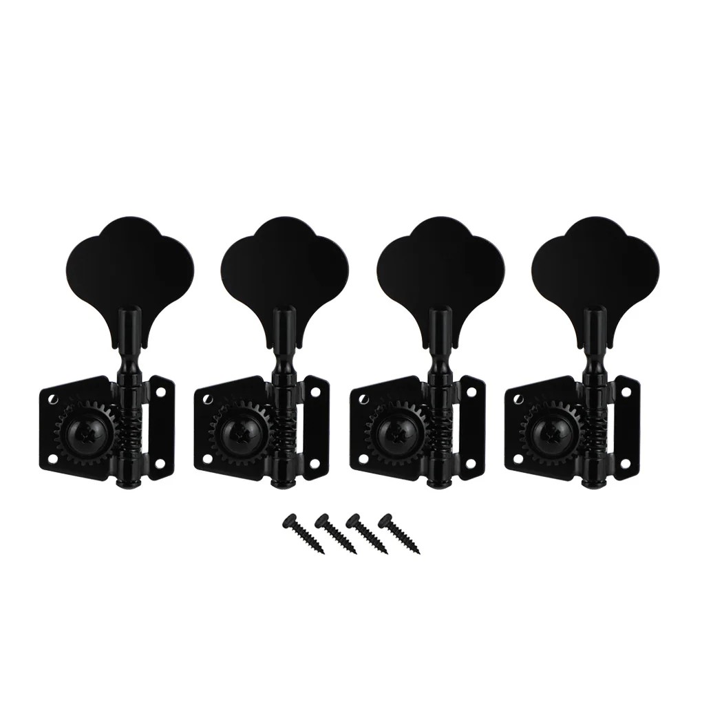 

FLEOR 4PCS Vintage Open Guitar Bass Machine Heads Tuning Pegs Keys Black 4L for Left Handed Electric Bass