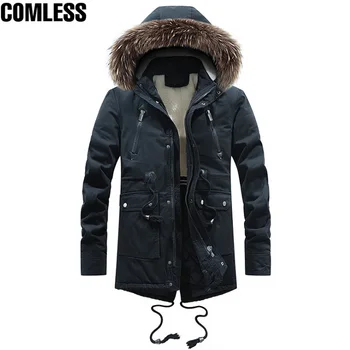 

New Fashion Winter Jacket Men's Washed and Velvet Cotton Padded Outdoor Military Fur Collar Loose Coat 2019 Trench Windbreaker
