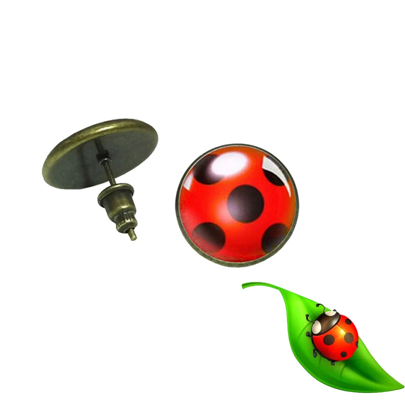 

Cute Ladybug Ear Stud Earrings Animal Circle Earrings Women Party Gift Jewelry