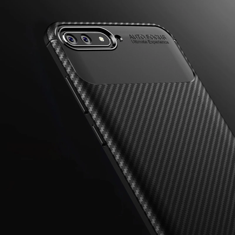 Чехол из углеродного волокна для Huawei Honor 7A прочный бронированный противоударный