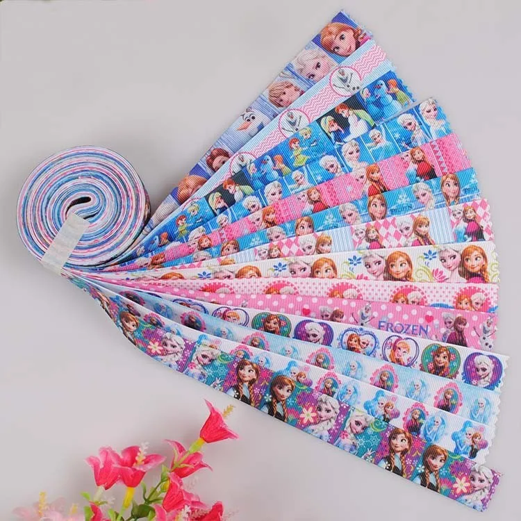 

NEW Random set 22/25mm princess printed grosgrain ribbon ,20 yards mixed10 style,( 2Y/style) FZRD1020
