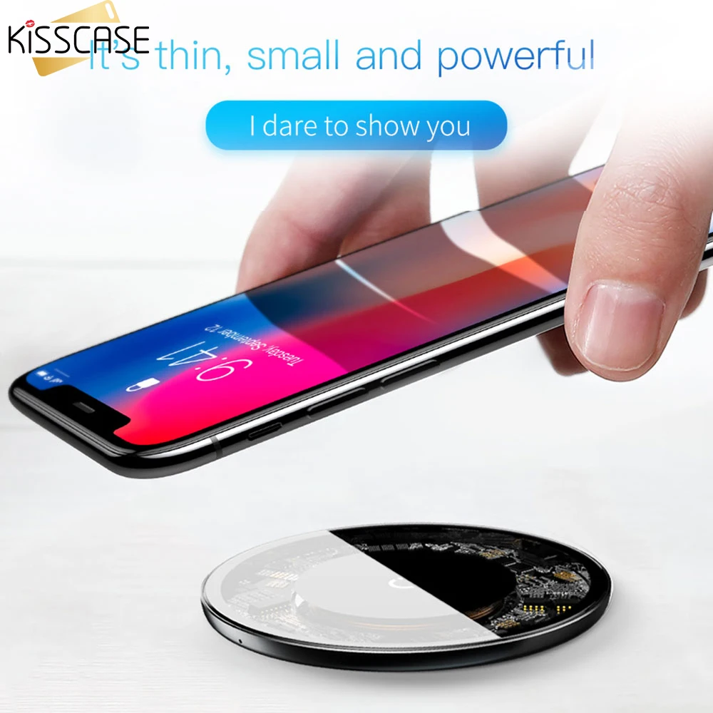 

KISSCASE 10W Portable Fast Charging Wireless Charger for iPhone Samsung Wireless Charger for Phone Charging Chargers for Xiaomi