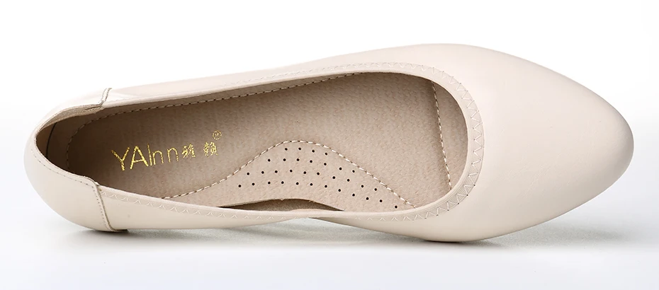 YALNN/Женская обувь на плоской подошве кожаные женские туфли на плоской подошве 1,5 см, 3 см, 5 см кожаные туфли с острым носком на плоской подошве для девушек