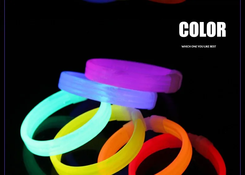 1 шт./, цветной светодиодный браслет, флуоресцентный браслет, вечерние принадлежности, одноразовые светящиеся свадебные браслеты