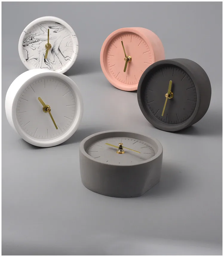 Скандинавском стиле цементные часы Промышленные ветер круглые немой настольные часы украшения дома