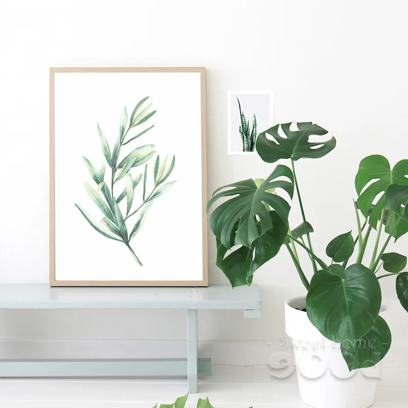 Watercolor Tropical Canvas Art Print Poster, Wall Pictures for Home