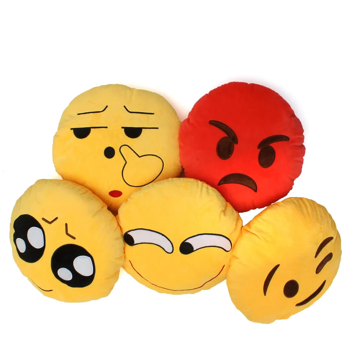Lucu Lucu Emoji Kuning Putaran Bantal Bantal Emoticon Boneka